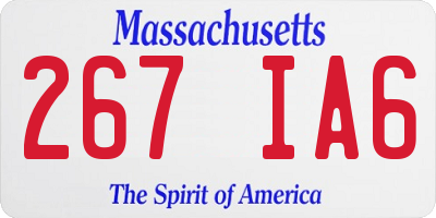 MA license plate 267IA6