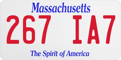 MA license plate 267IA7