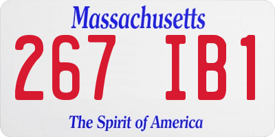 MA license plate 267IB1