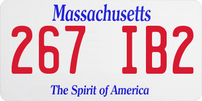MA license plate 267IB2