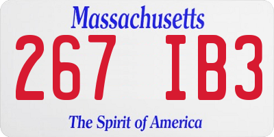 MA license plate 267IB3