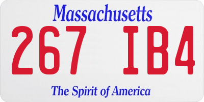 MA license plate 267IB4