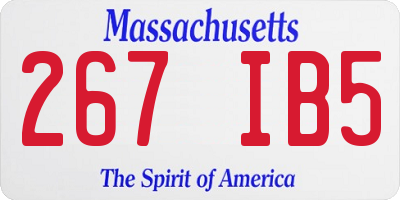 MA license plate 267IB5