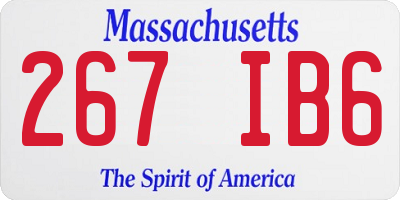 MA license plate 267IB6