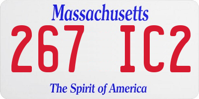 MA license plate 267IC2