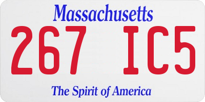 MA license plate 267IC5