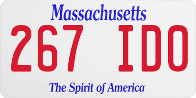 MA license plate 267ID0