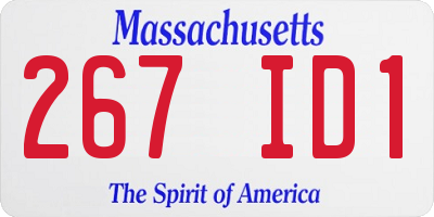 MA license plate 267ID1