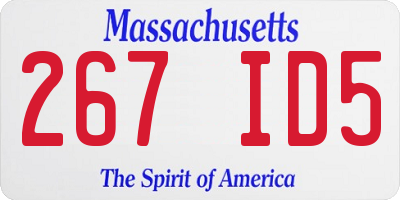 MA license plate 267ID5