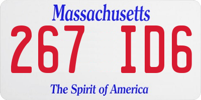 MA license plate 267ID6