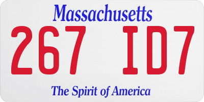 MA license plate 267ID7