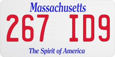 MA license plate 267ID9