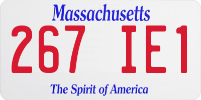 MA license plate 267IE1