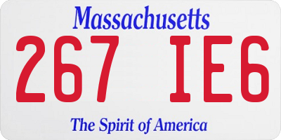 MA license plate 267IE6