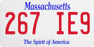 MA license plate 267IE9