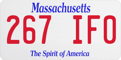 MA license plate 267IF0