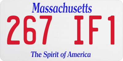 MA license plate 267IF1