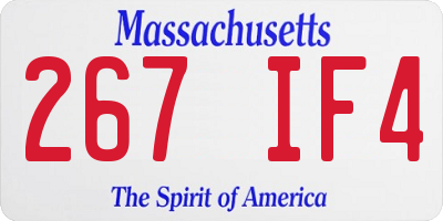 MA license plate 267IF4
