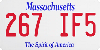 MA license plate 267IF5