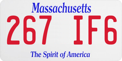 MA license plate 267IF6