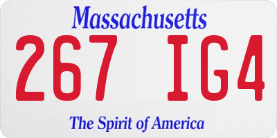 MA license plate 267IG4