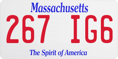 MA license plate 267IG6