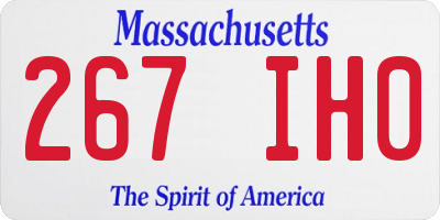 MA license plate 267IH0