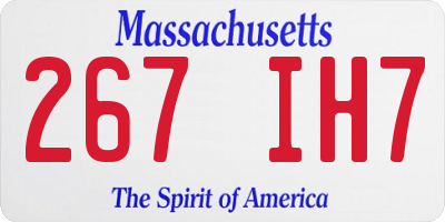 MA license plate 267IH7