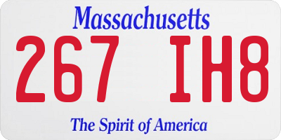 MA license plate 267IH8
