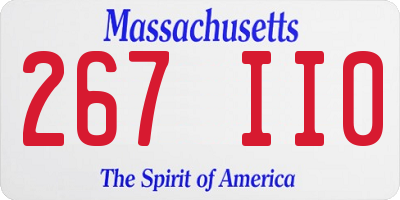 MA license plate 267II0