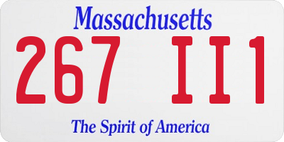 MA license plate 267II1