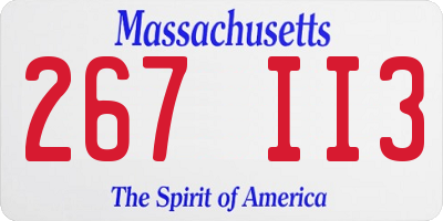 MA license plate 267II3