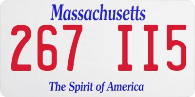 MA license plate 267II5