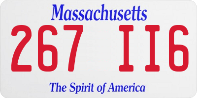 MA license plate 267II6