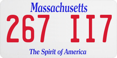 MA license plate 267II7