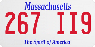 MA license plate 267II9