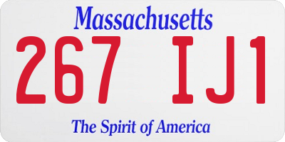 MA license plate 267IJ1