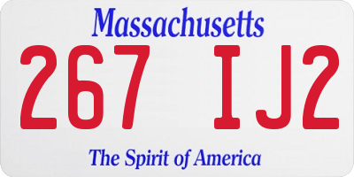MA license plate 267IJ2