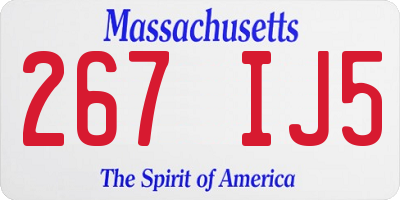 MA license plate 267IJ5