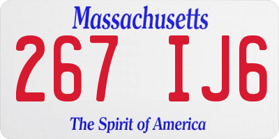 MA license plate 267IJ6