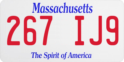 MA license plate 267IJ9