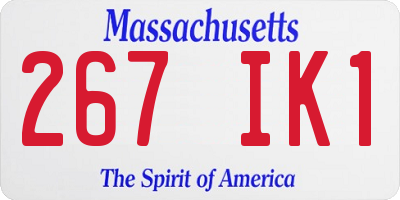 MA license plate 267IK1