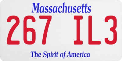 MA license plate 267IL3