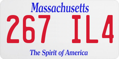 MA license plate 267IL4