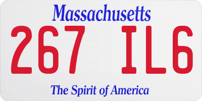MA license plate 267IL6