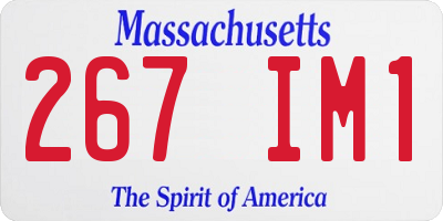 MA license plate 267IM1