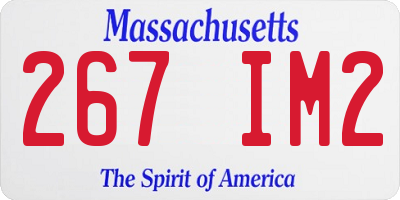 MA license plate 267IM2