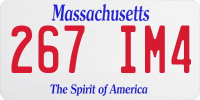 MA license plate 267IM4