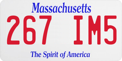 MA license plate 267IM5