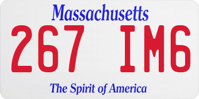 MA license plate 267IM6